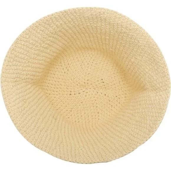 Women Winter Crochet Bucket Hat Solid Beige